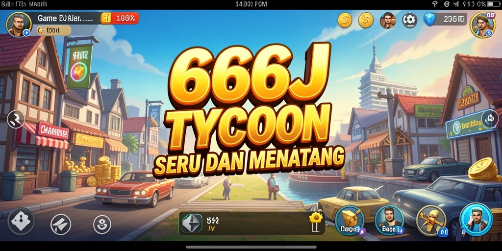 Tampilan gameplay 666J yang menampilkan kegiatan bisnis yang seru.