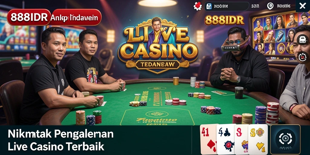 Tampilan permainan Live Casino di 888IDR yang mendebarkan.