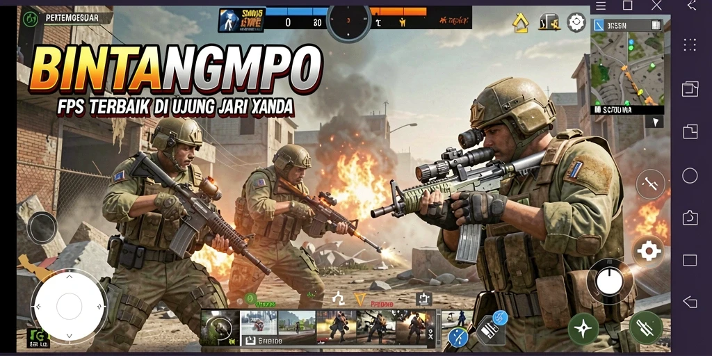 Gameplay seru dari BINTANGMPO dengan aksi tembak-menembak yang mendebarkan.