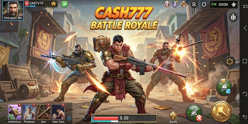 Gameplay seru CASH777 dalam pertarungan Battle Royale.