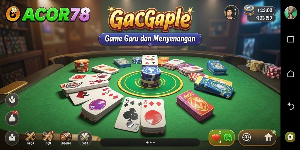 Screenshot GACOR78 menampilkan gameplay Gaple yang seru dan interaktif.