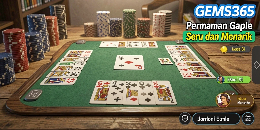 Gameplay GEMS365 yang seru dalam permainan Gaple.