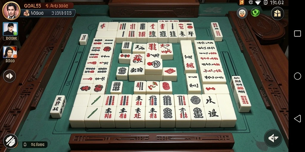 Screenshot gameplay GOAL55 yang menampilkan tantangan Mahjong yang seru.