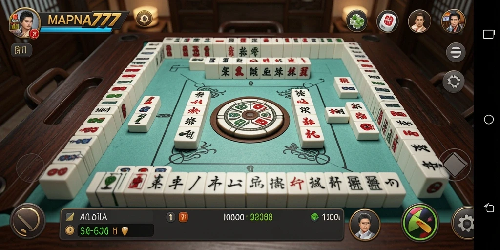 Tampilan gameplay seru dari MAPNA777 dengan ubin Mahjong berwarna-warni.