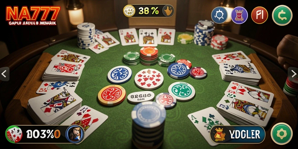 Screenshoot gameplay NA777 menampilkan aksi seru permainan Gaple.