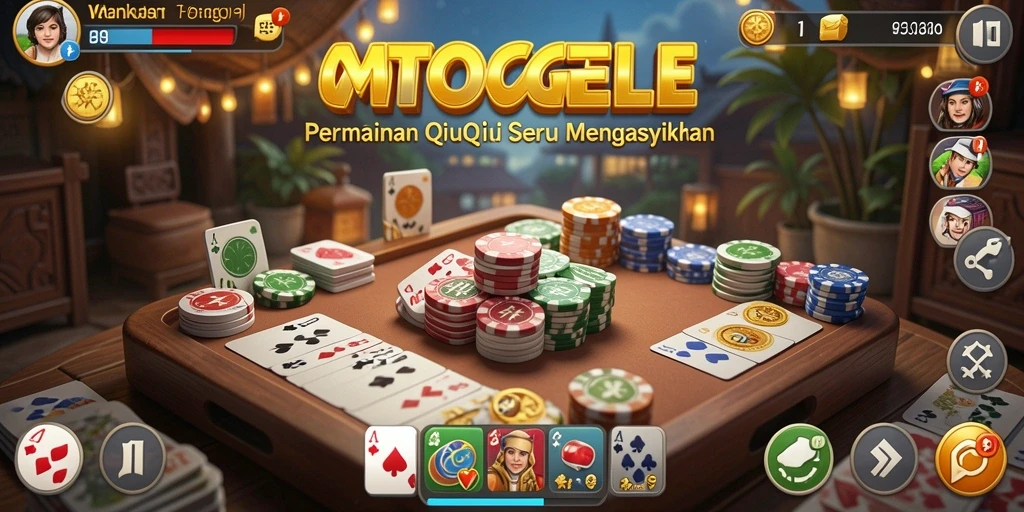 Tampilan gameplay seru dalam permainan QiuQiu OMTOGEL.