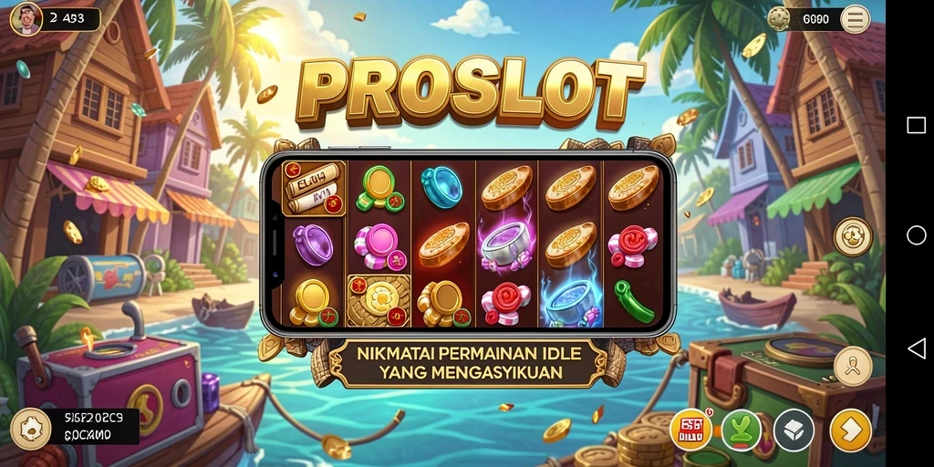 Tampilan utama gameplay PROSLOT yang menunjukkan mesin slot yang beragam.