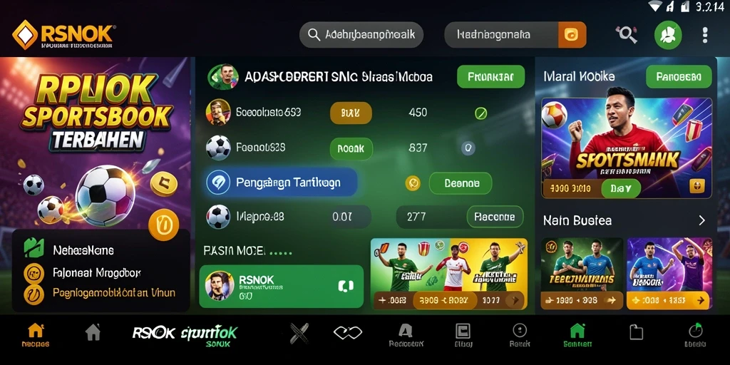 Tampilan menarik dari aplikasi Sportsbook RSNOK dengan fitur taruhan yang beragam.