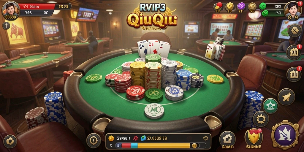 Screenshot utama RVIP3 menampilkan aksi seru dalam gameplay QiuQiu.