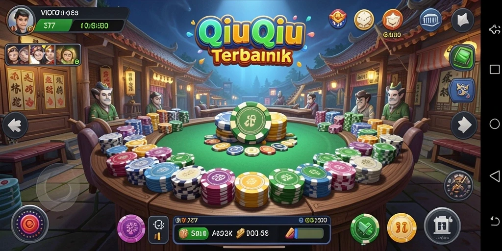 Tampilan gameplay QiuQiu yang seru dan mendebarkan.