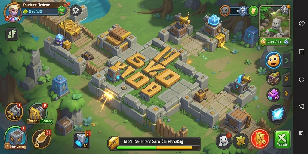 Tampilan permainan Y89 yang menegangkan dalam Tower Defense.